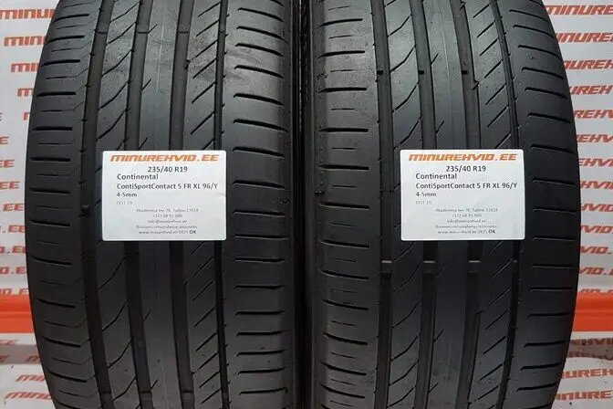 Подержанный летняя шина 235/40R19 Continental ContiSportContact 5 FR XL 96/Y