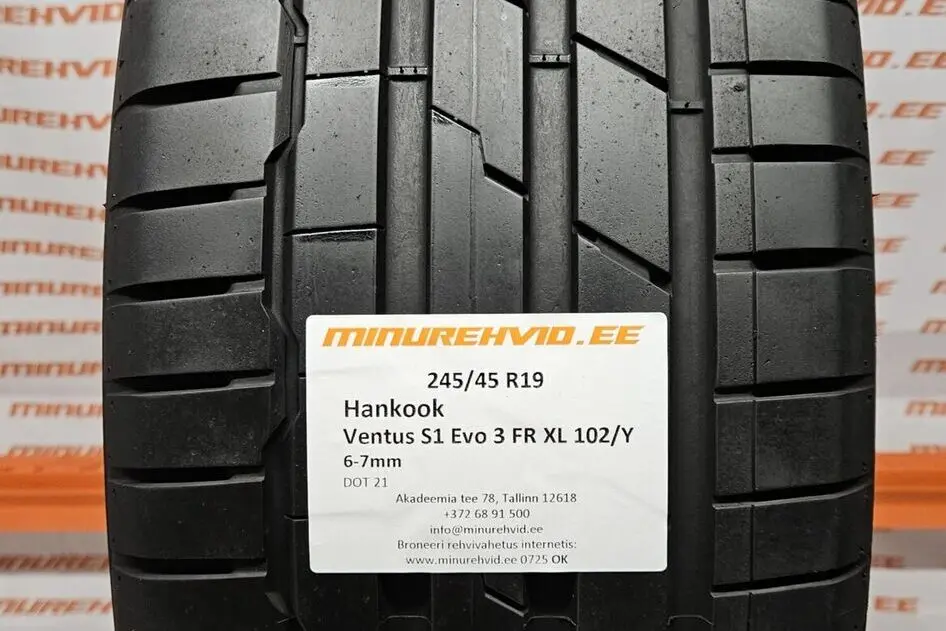 Подержанный летняя шина 245/45R19 Hankook Ventus S1 Evo 3 FR XL 102/Y