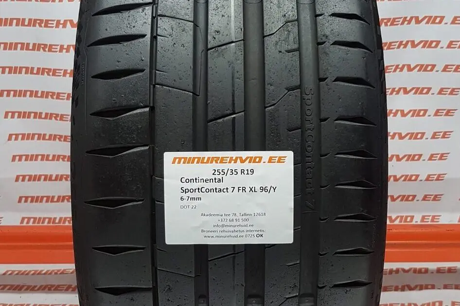 Подержанный летняя шина 255/35R19 Continental SportContact 7 FR XL 96/Y