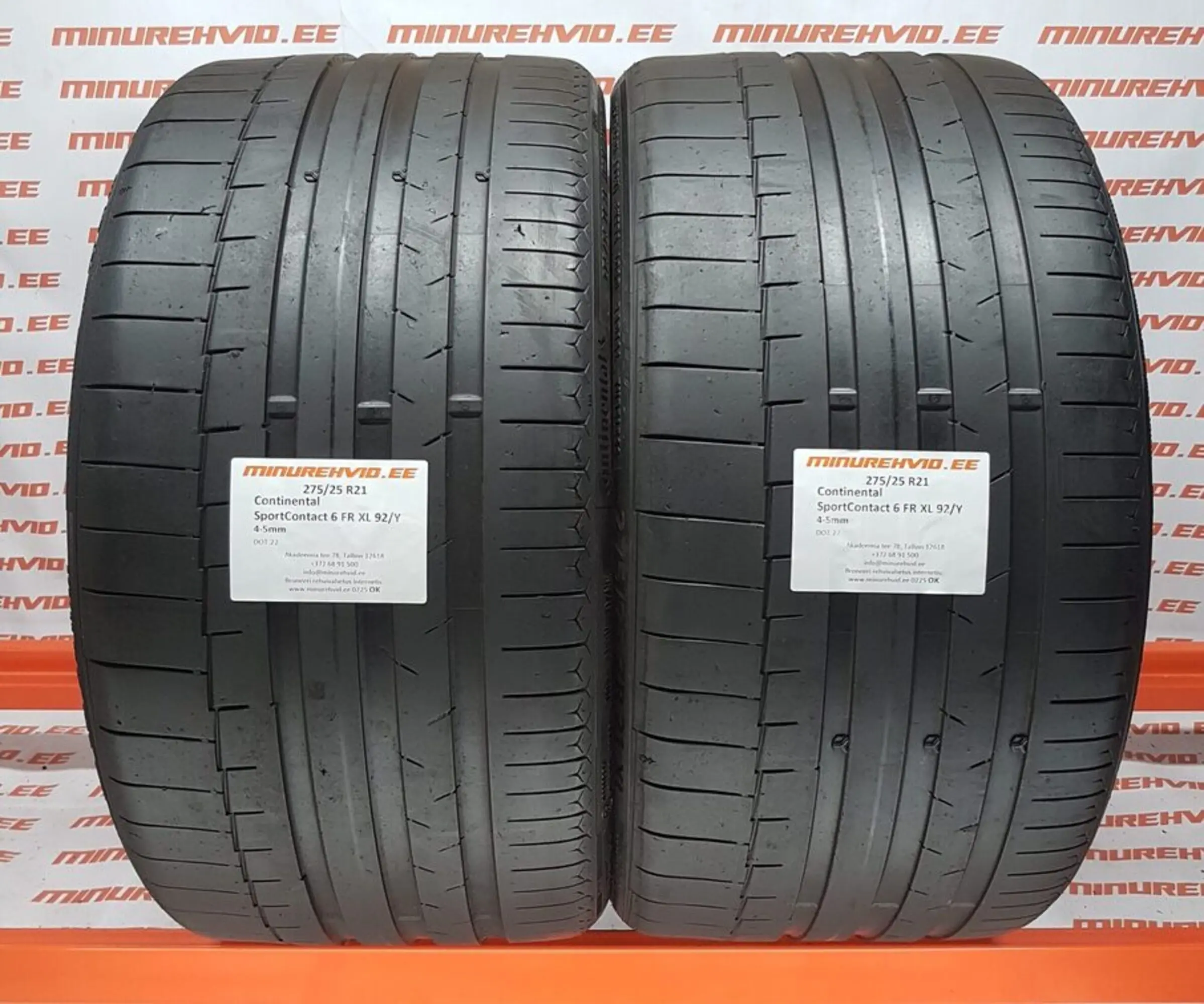 Used summer tire 275/25R21 Continental SportContact 6 FR XL 92/Y