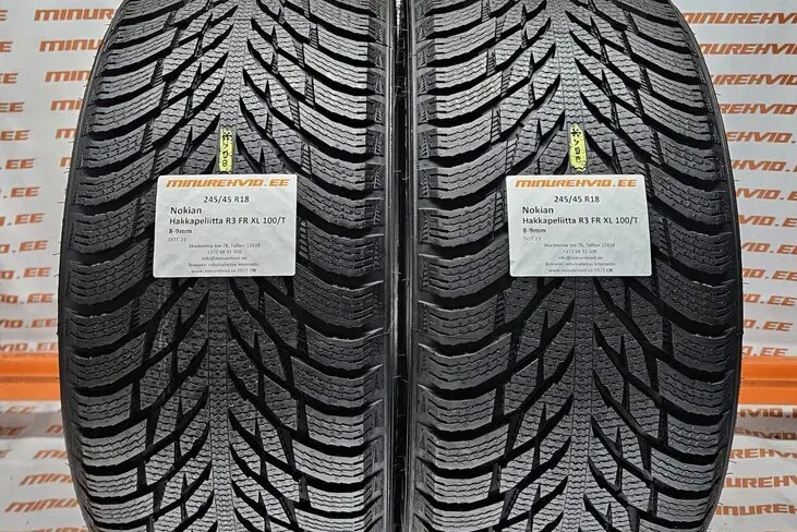Used studless winter tire 245/45R18 Nokian Hakkapeliitta R3 FR XL 100/T