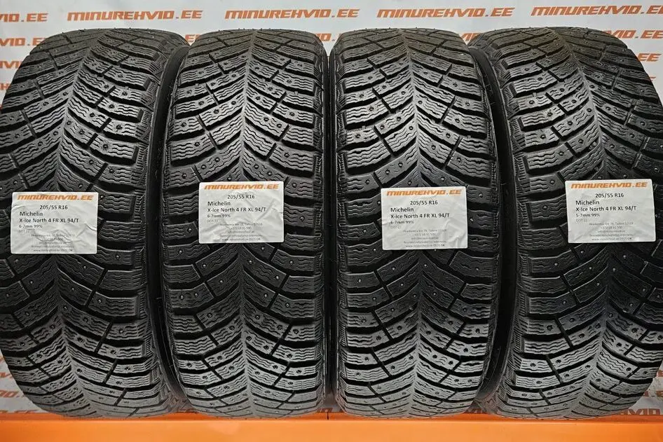 Used studded tire 205/55R16 Michelin X-Ice North 4 FR XL 94/T