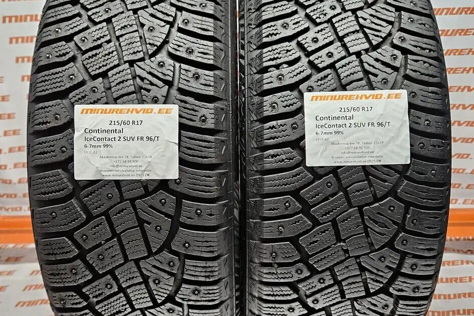 Used studded tire 215/60R17 Continental IceContact 2 SUV FR 96/T.