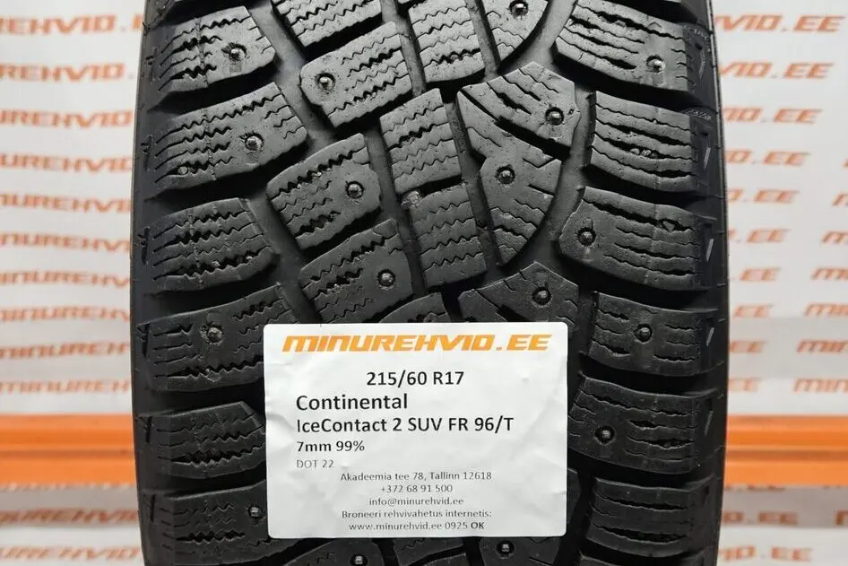Used studded tire 215/60R17 Continental IceContact 2 SUV FR 96/T