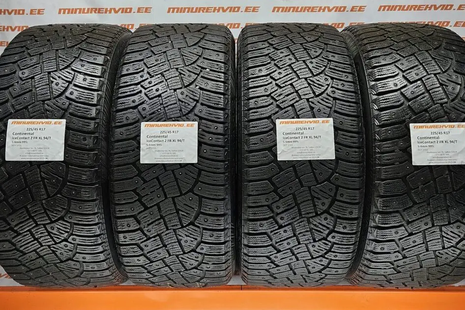 Used studded tire 225/45R17 Continental IceContact 2 FR XL 94/T