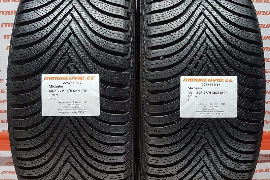 Подержанный нешипованная шина 225/55R17 Michelin Alpin 5 ZP 97/H MOE RSC*