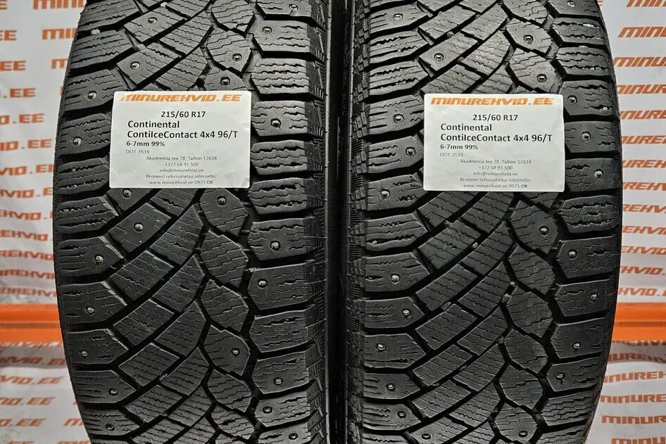 Подержанный шипованная шина 215/60R17 Continental ContiIceContact 4x4 96/T