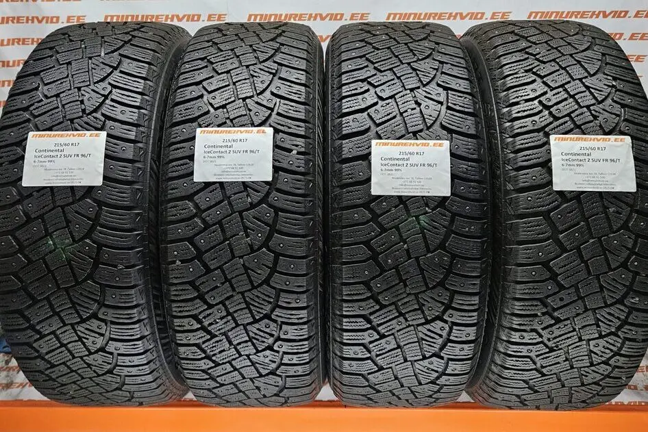 Подержанный шипованная шина 215/60R17 Continental IceContact 2 SUV FR 96/T.