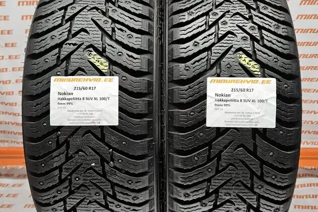 Подержанный шипованная шина 215/60R17 Nokian Hakkapeliitta 8 SUV XL 100/T/