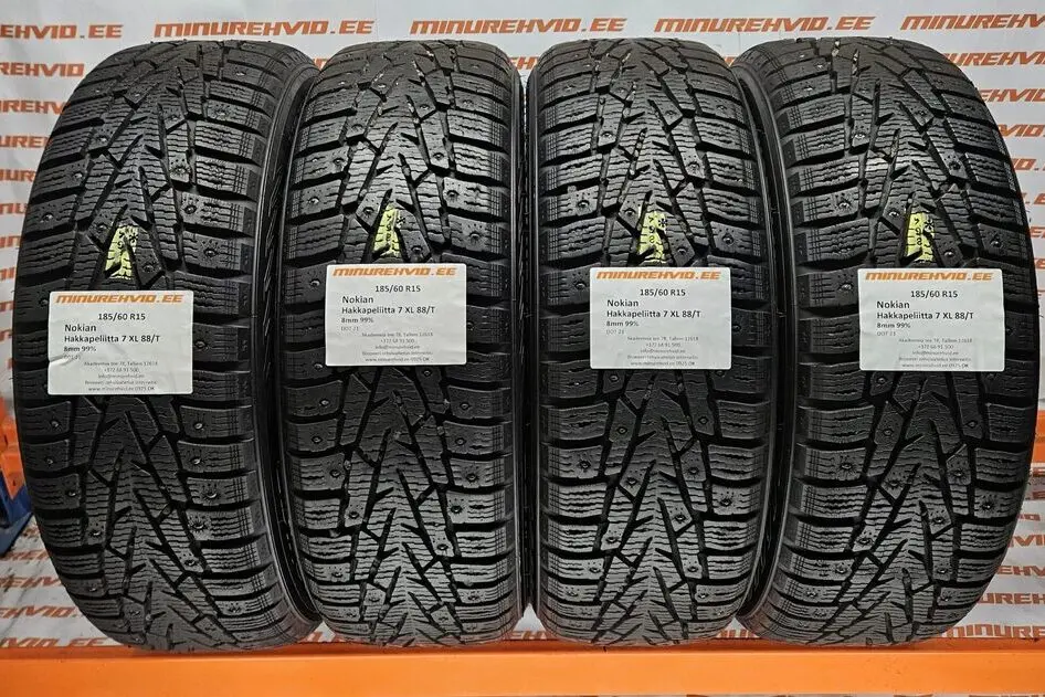 Подержанный шипованная шина 185/60R15 Nokian Hakkapeliitta 7 XL 88/T.