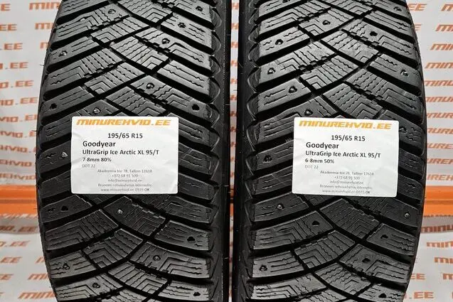 Подержанный шипованная шина 195/65R15 GoodYear UltraGrip Ice Arctic XL 95/T