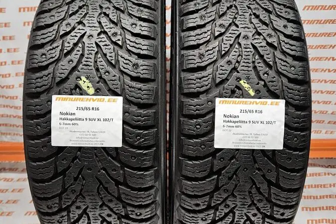Подержанный шипованная шина 215/65R16 Nokian Hakkapeliitta 9 SUV XL 102/T