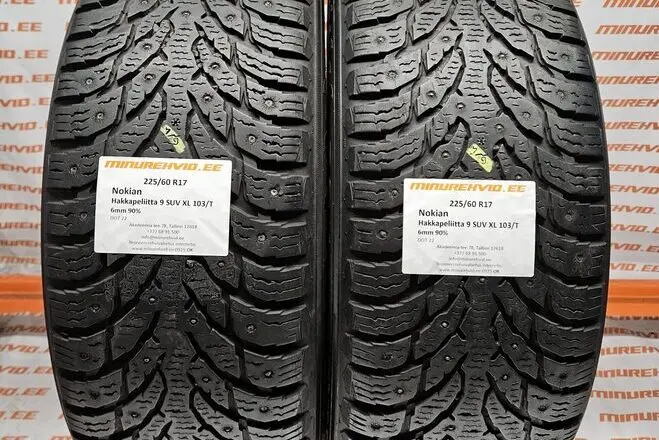 Подержанный шипованная шина 225/60R17 Nokian Hakkapeliitta 9 SUV XL 103/T