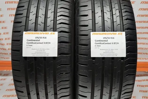 Подержанный летняя шина 195/55R16 Continental ContiEcoContact 5 87/H