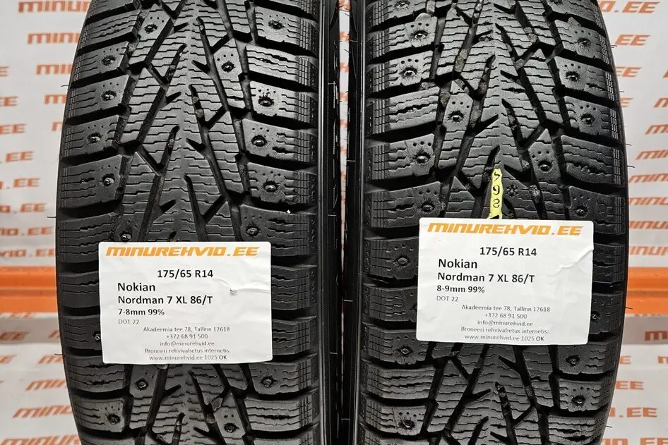 Подержанный шипованная шина 175/65R14 Nokian Nordman 7 XL 86/T