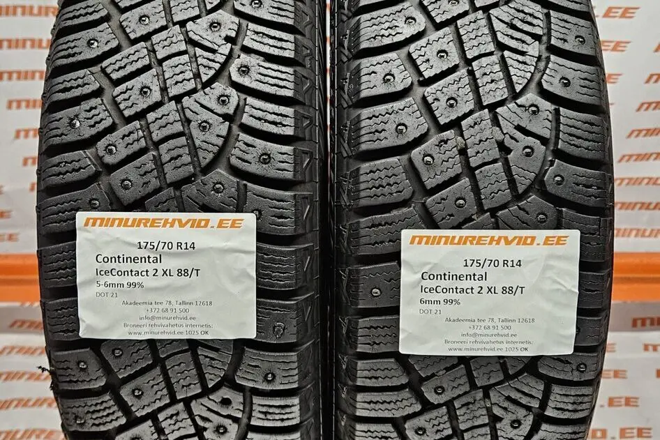 Подержанный шипованная шина 175/70R14 Continental IceContact 2 XL 88/T