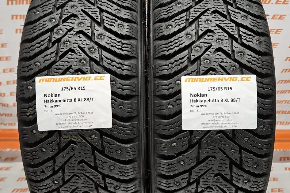 Подержанный шипованная шина 175/65R15 Nokian Hakkapeliitta 8 XL 88/T.
