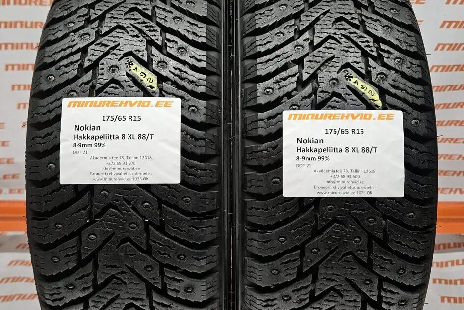 Подержанный шипованная шина 175/65R15 Nokian Hakkapeliitta 8 XL 88/T