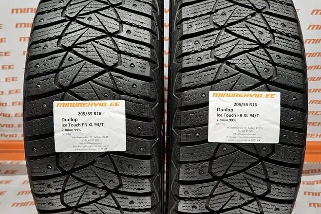 Подержанный шипованная шина 205/55R16 Dunlop Ice Touch FR XL 94/T