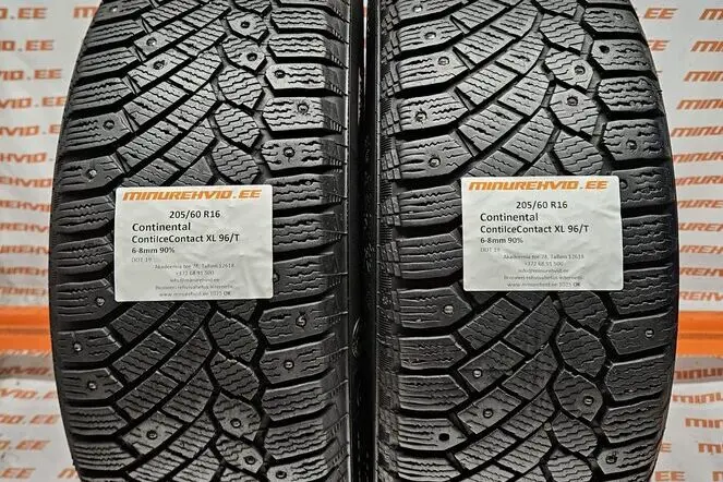 Подержанный шипованная шина 205/60R16 Continental ContiIceContact XL 96/T.
