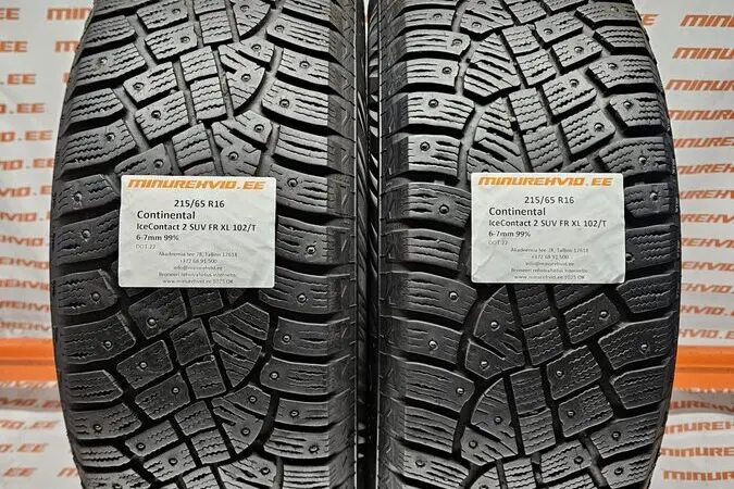 Подержанный шипованная шина 215/65R16 Continental IceContact 2 SUV FR XL 102/T