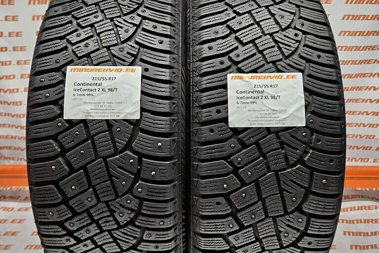 Подержанный шипованная шина 215/55R17 Continental IceContact 2 XL 98/T