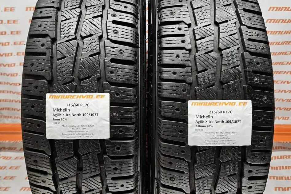 Подержанный шипованная шина 215/60R17 Michelin Agilis X-Ice North 109/107T