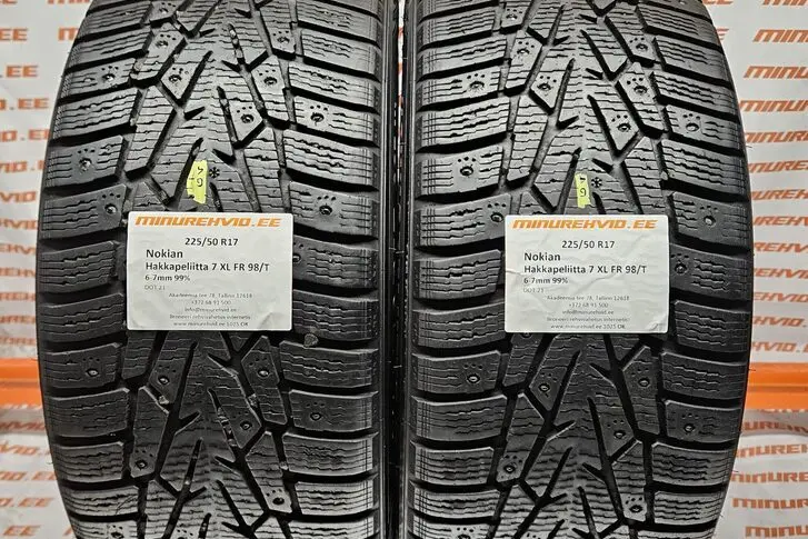 Подержанный шипованная шина 225/50R17 Nokian Hakkapeliitta 7 XL FR 98/T