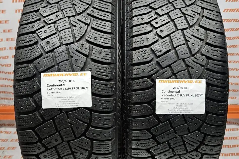 Подержанный шипованная шина 235/60R18 Continental IceContact 2 SUV FR XL 107/T