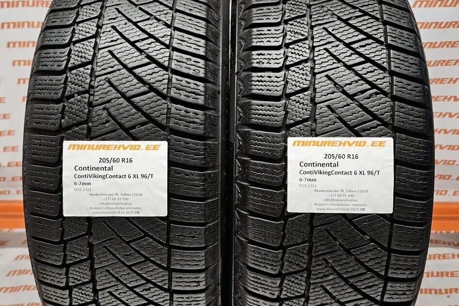Kasutatud lamellrehv 205/60R16 Continental ContiVikingContact 6 XL 96/T/