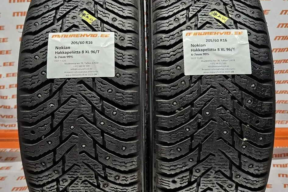 Kasutatud naastrehv 205/60R16 Nokian Hakkapeliitta 8 XL 96/T-