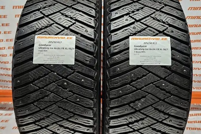 Подержанный шипованная шина 225/50R17 GoodYear UltraGrip Ice Arctic FR XL 98/T