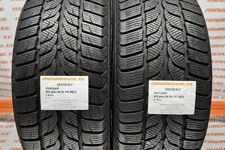 Kasutatud lamellrehv 225/50R17 Uniroyal MS plus 66 XL FR 98/H/V