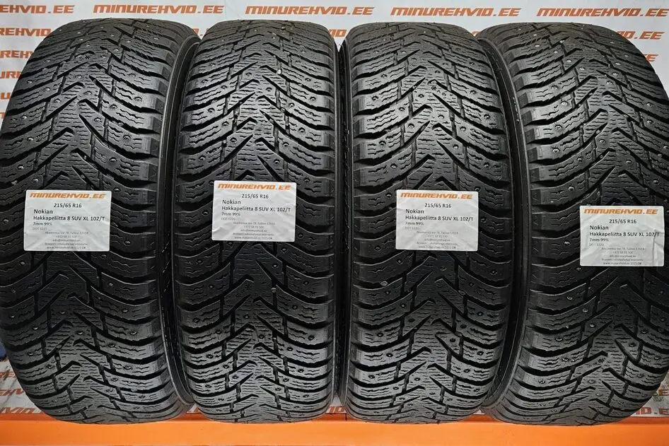 Used studded tire 215/65R16 Nokian Hakkapeliitta 8 SUV XL 102/T 1220