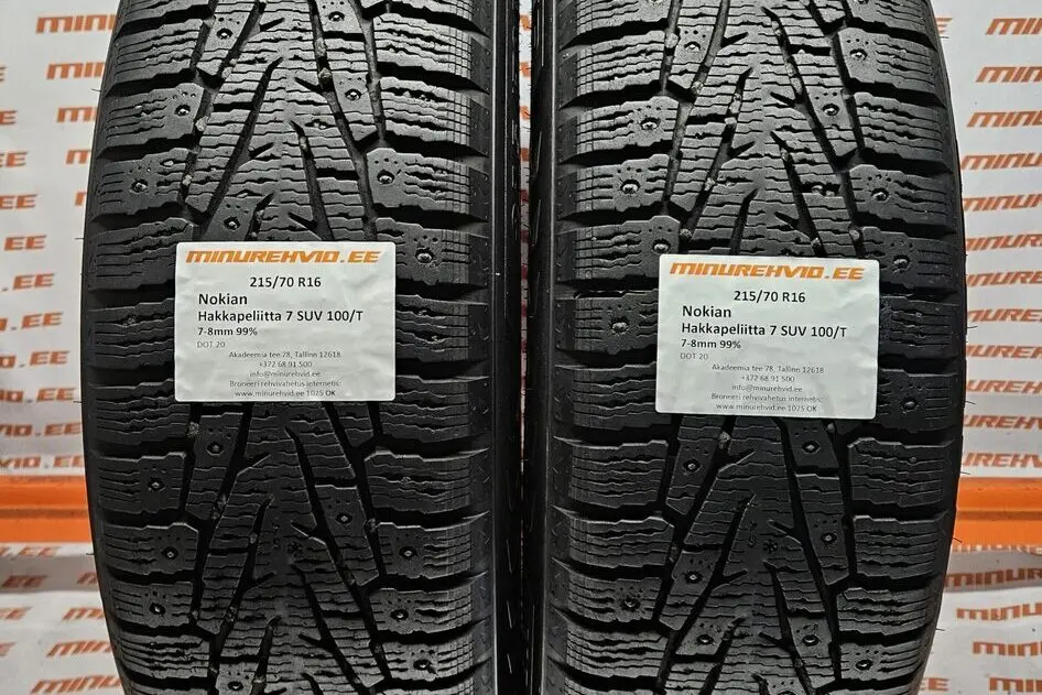 Подержанный шипованная шина 215/70R16 Nokian Hakkapeliitta 7 SUV 100/T