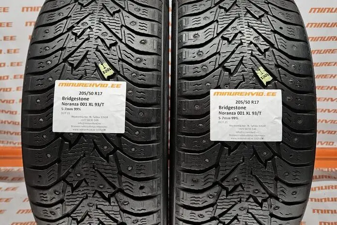 Подержанный шипованная шина 205/50R17 Bridgestone Noranza 001 XL 93/T
