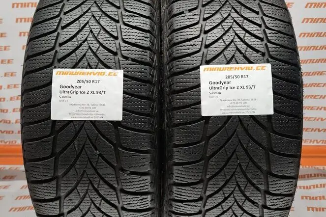 Kasutatud lamellrehv 205/50R17 GoodYear UltraGrip Ice 2 XL 93/T