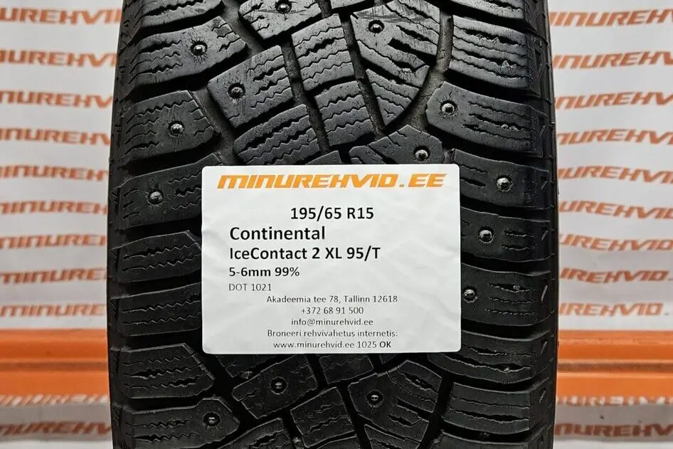 Used studded tire 195/65R15 Continental IceContact 2 XL 95/T
