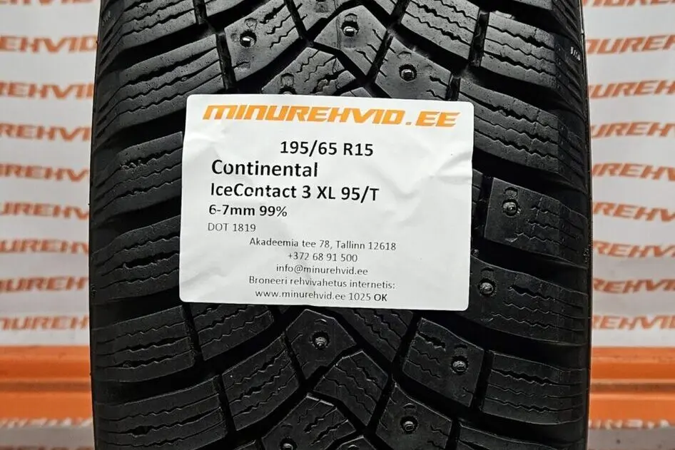 Used studded tire 195/65R15 Continental IceContact 3 XL 95/T
