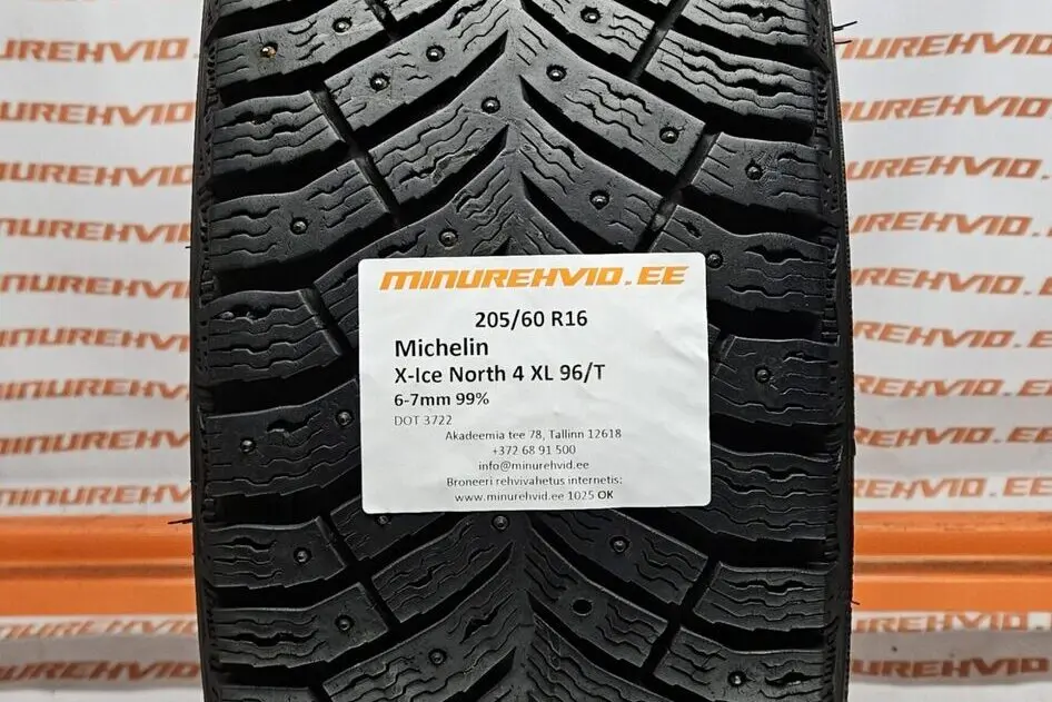 Used studded tire 205/60R16 Michelin X-Ice North 4 XL 96/T