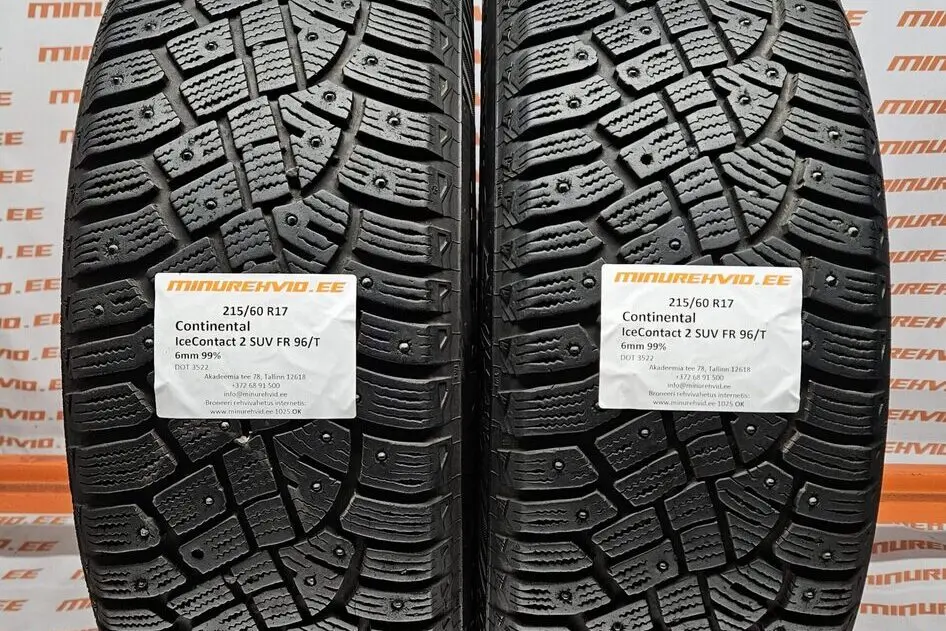 Used studded tire 215/60R17 Continental IceContact 2 SUV FR 96//T
