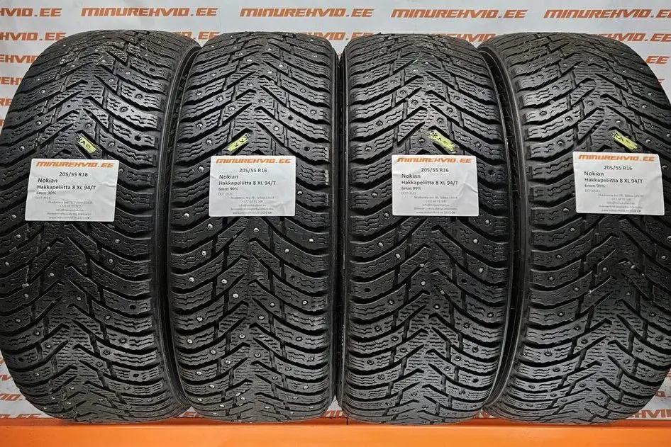 Kasutatud naastrehv 205/55R16 Nokian Hakkapeliitta 8 XL 94/T 0521