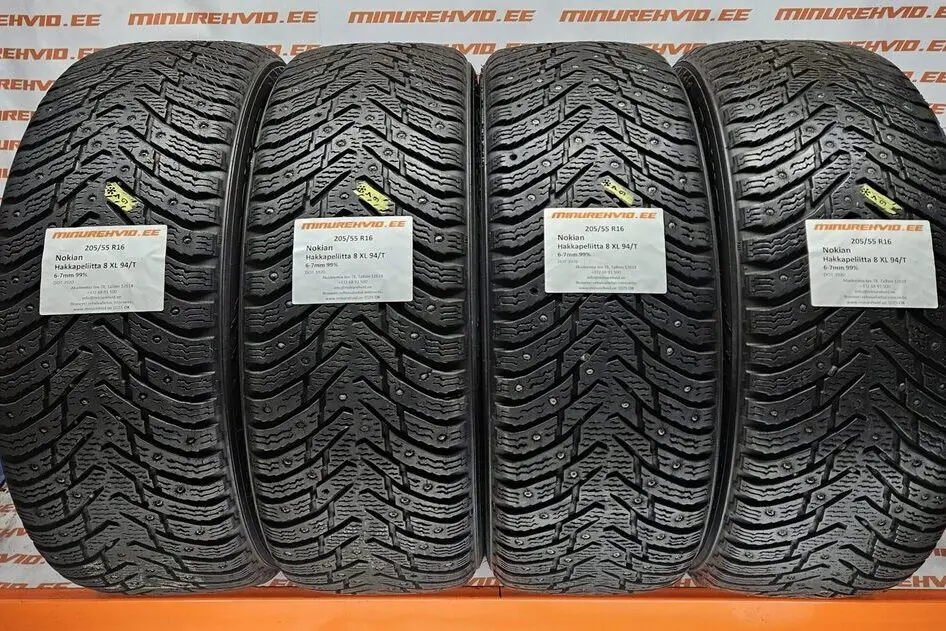 Kasutatud naastrehv 205/55R16 Nokian Hakkapeliitta 8 XL 94/T 3920