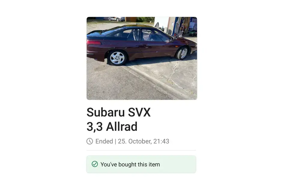 Subaru SVX, 1993, 3.3, 167 kW, bensiin, automaat, nelikvedu