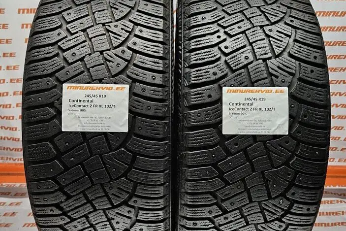 Used studded tire 245/45R19 Continental IceContact 2 FR XL 102/T