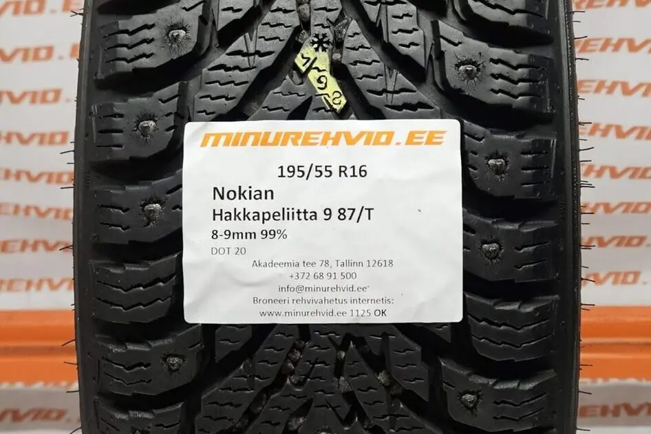 Used studded tire 195/55R16 Nokian Hakkapeliitta 9 87/T
