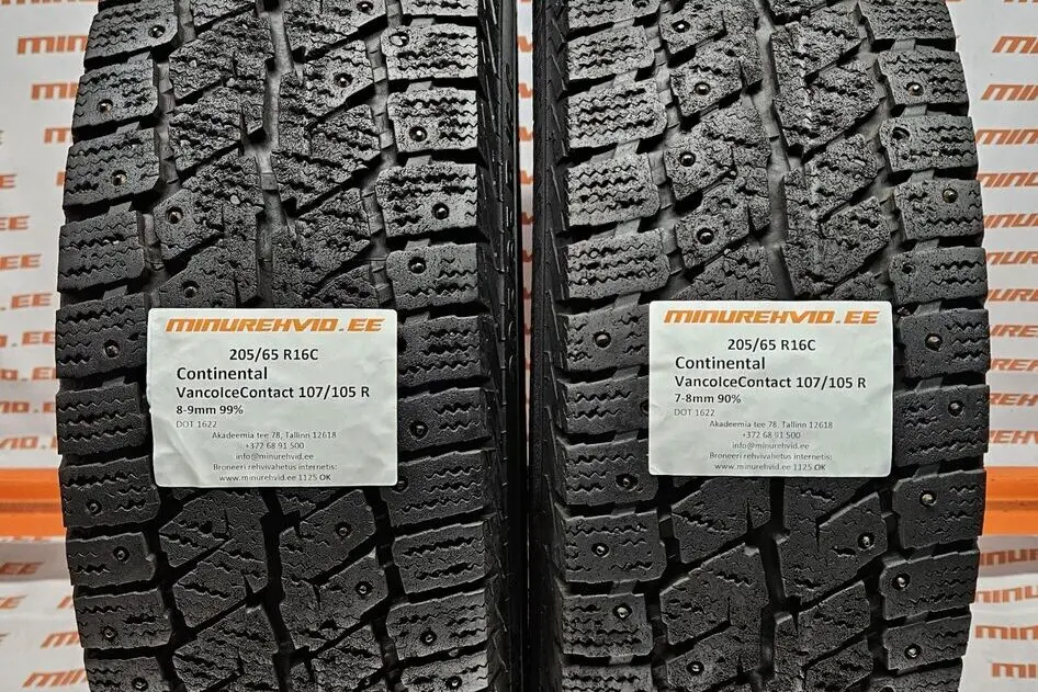 Used studded tire 205/65R16 Continental VancoIceContact 107/105 R