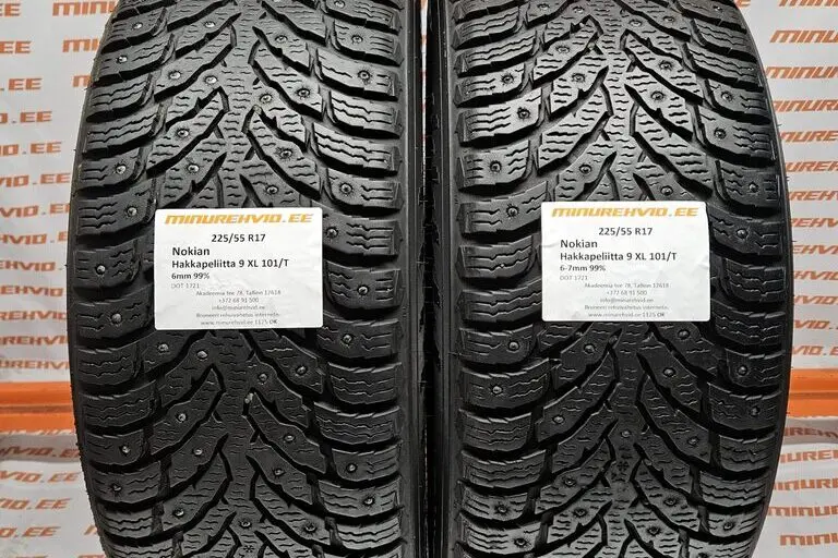 Used studded tire 225/55R17 Nokian Hakkapeliitta 9 XL 101/T