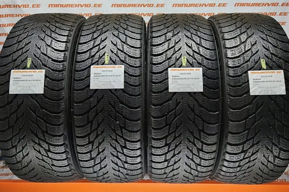 Used studless winter tire 225/55R18 Nokian Hakkapeliitta R3 SUV XL 102/R
