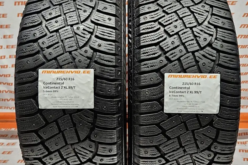 Used studded tire 215/60R16 Continental IceContact 2 XL 99/T